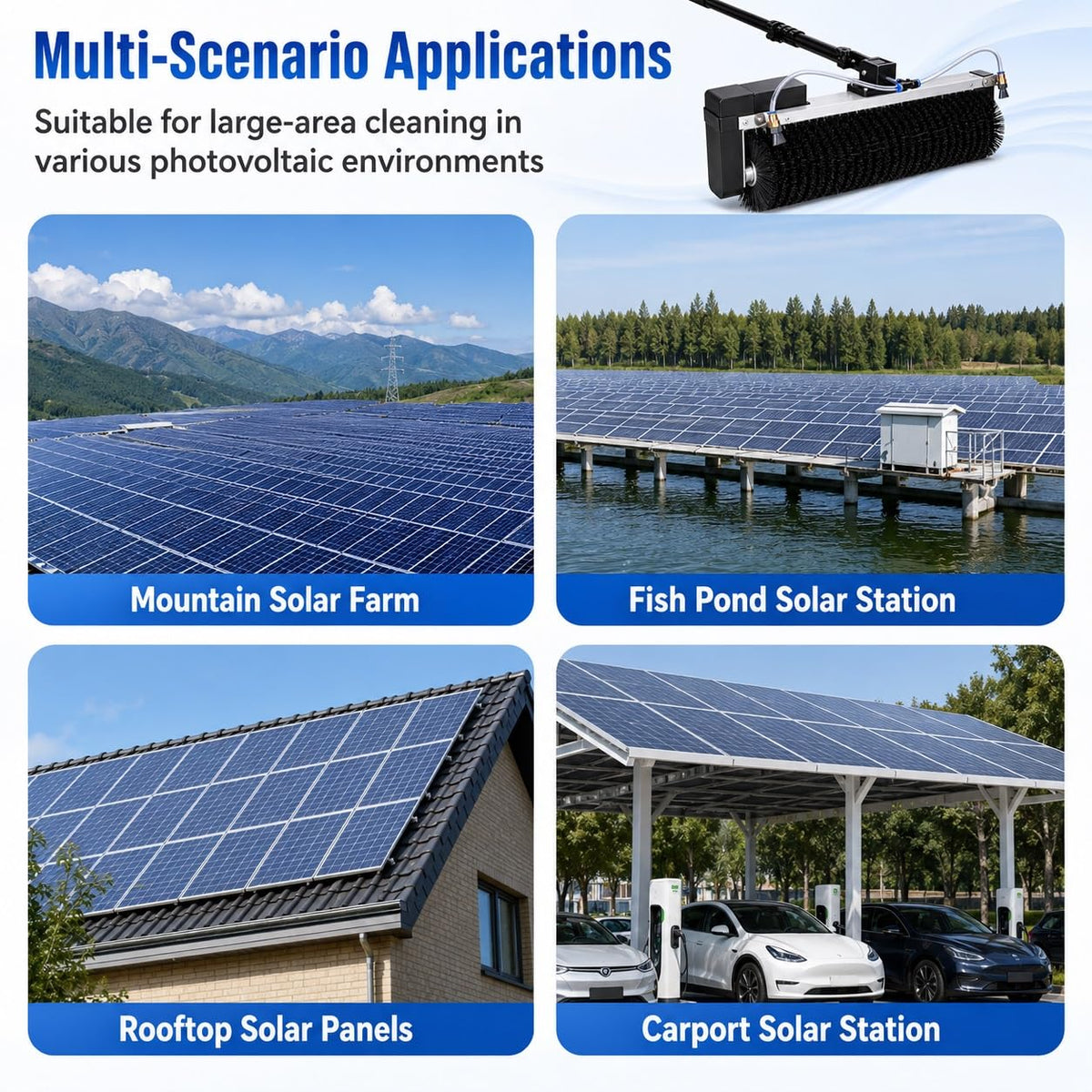 Electric Solar Panel Cleaning Brush