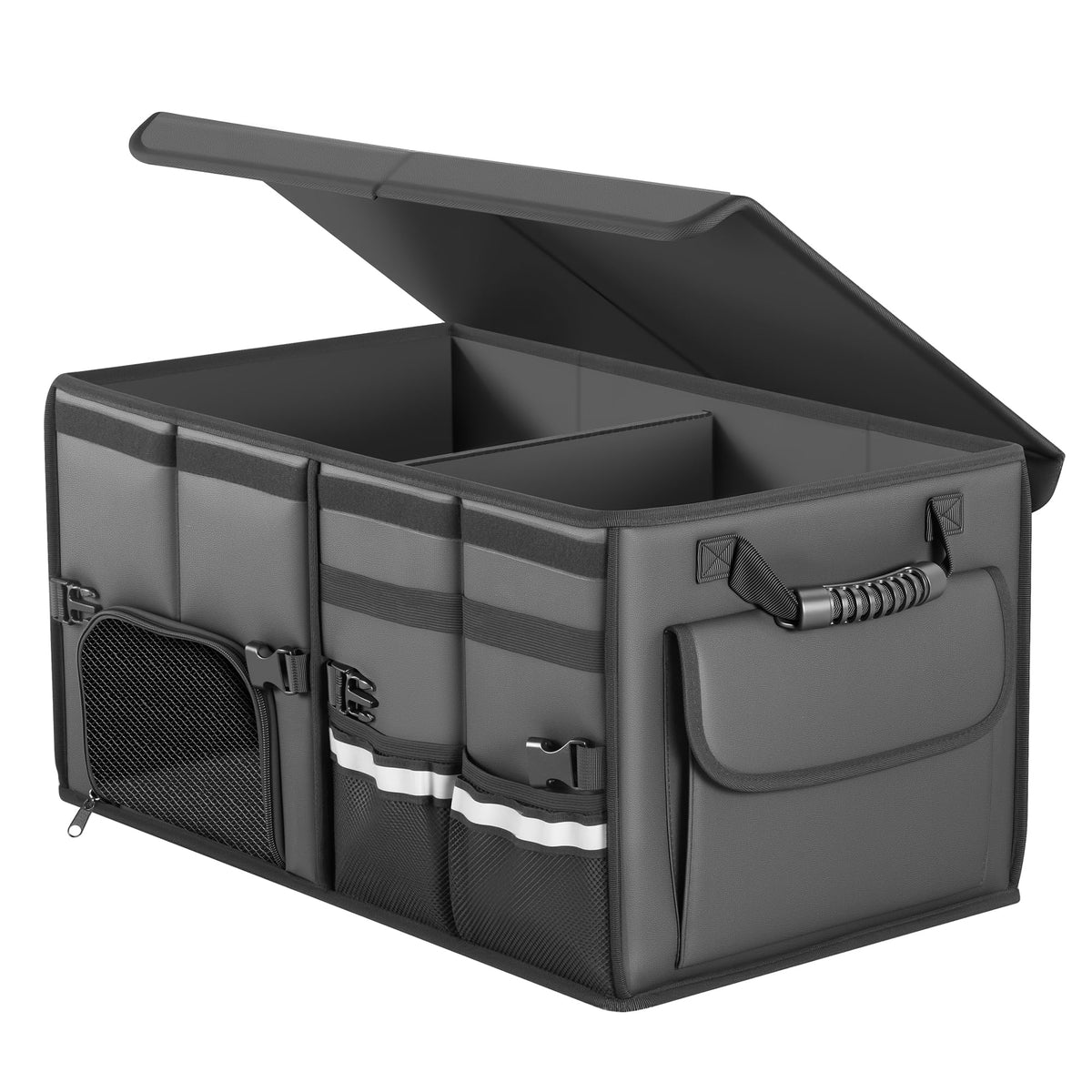 Foldable Leather Trunk Organizer Storage Box for SUVs and Sedans