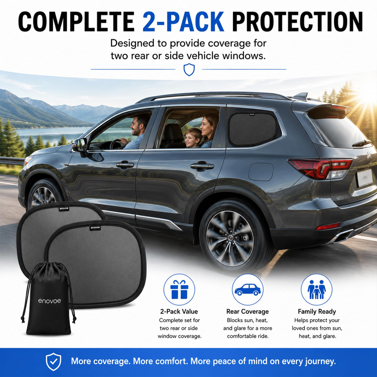 Baby Car Window Shades 4 Pack UV Protection Mesh Sun Shade for SUV