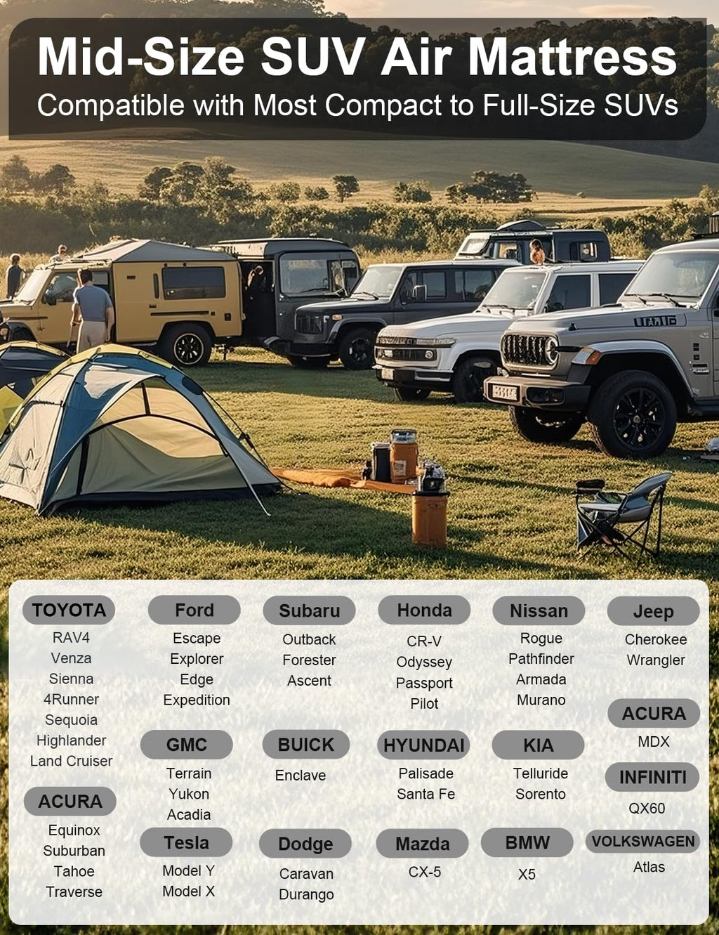 Umbrauto Car Air Mattress Truck Bed Mattress
