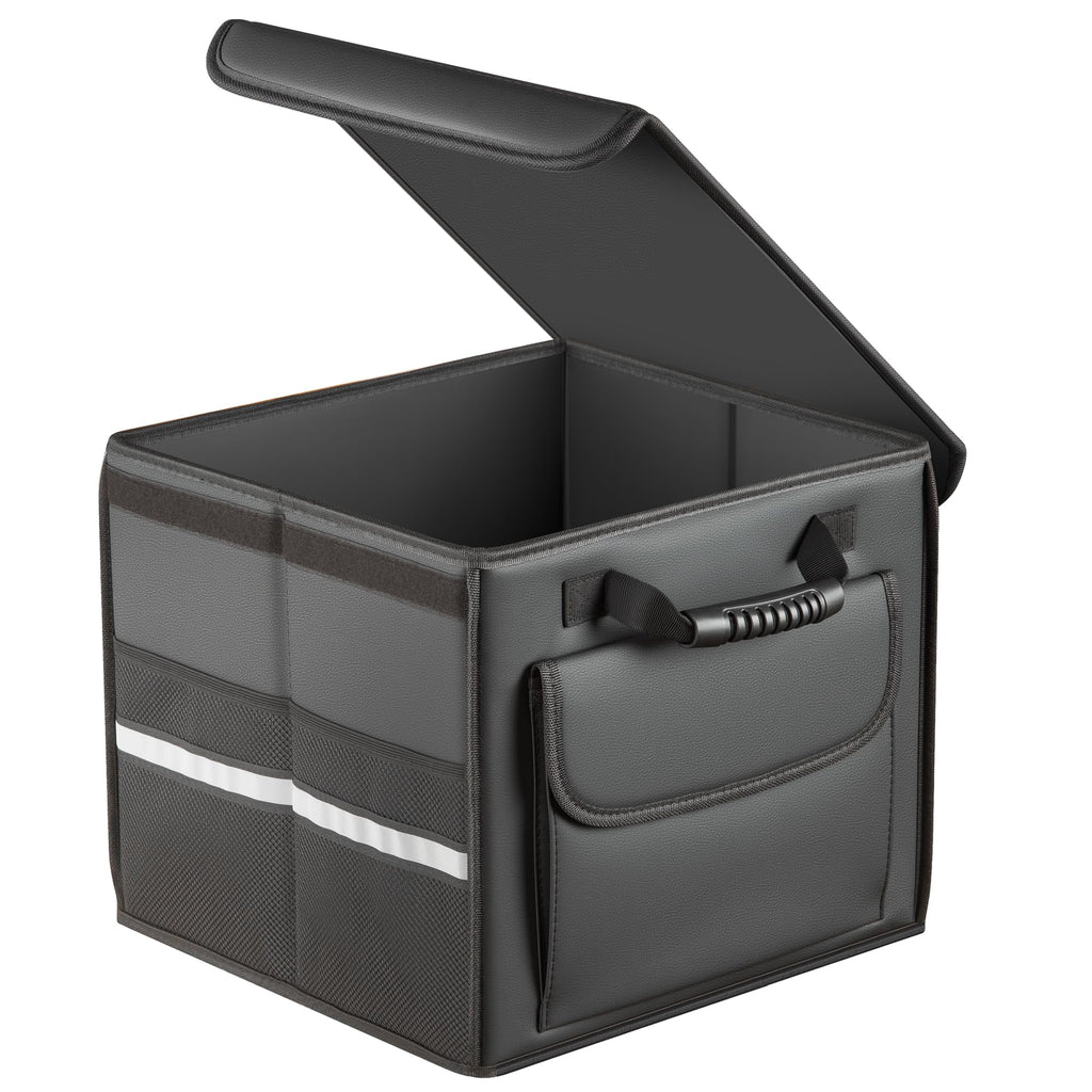 Foldable Leather Trunk Organizer Storage Box for SUVs and Sedans
