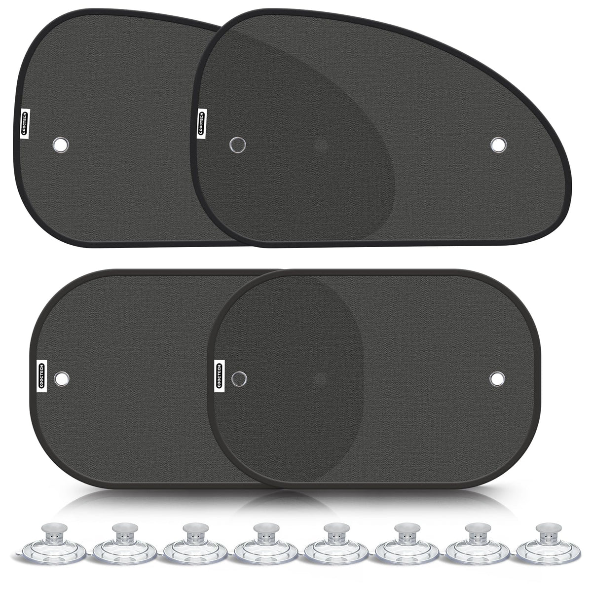 Car Window Shades 4 Pack UV Protection Sun Shade with Suction Cups