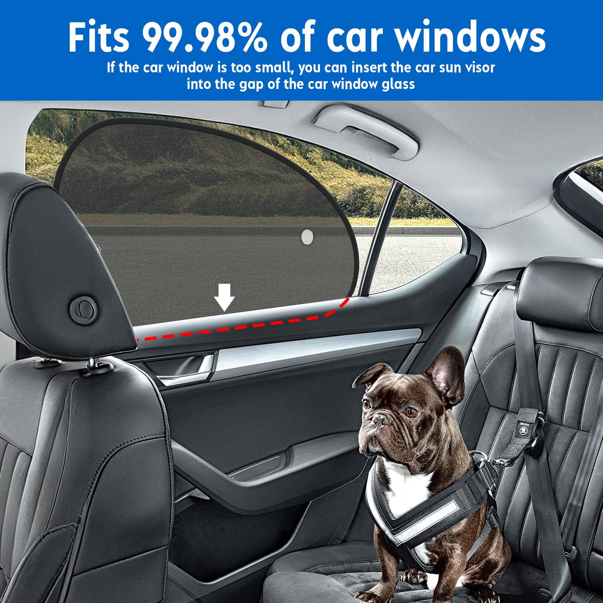 Car Window Shades 4 Pack UV Protection Sun Shade with Suction Cups