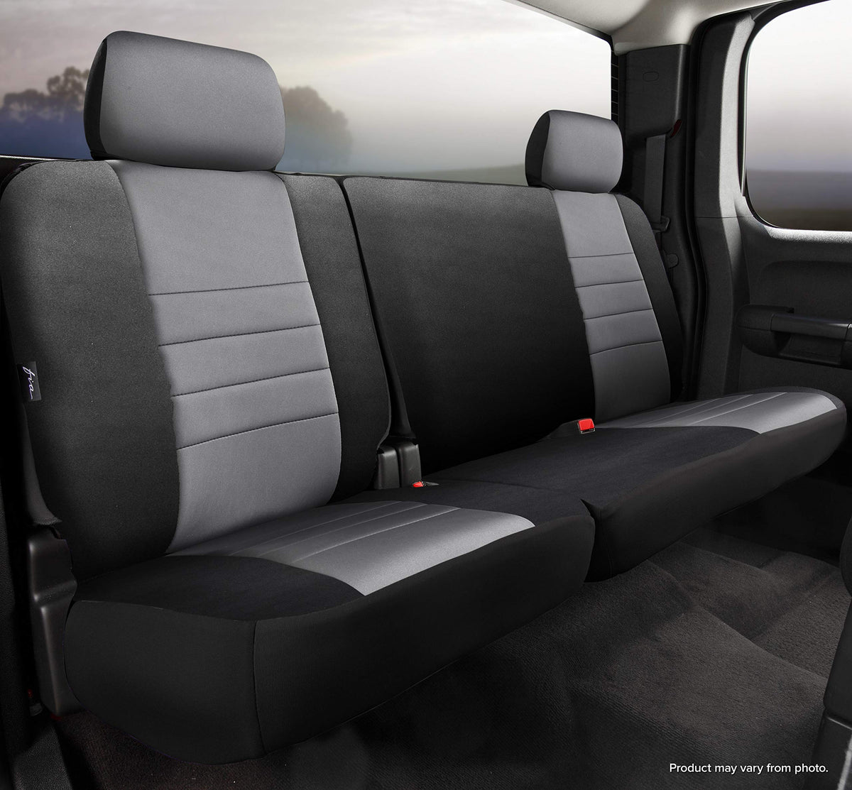 Custom Fit Rear Seat Cover 60/40 Split Neoprene Gray Black